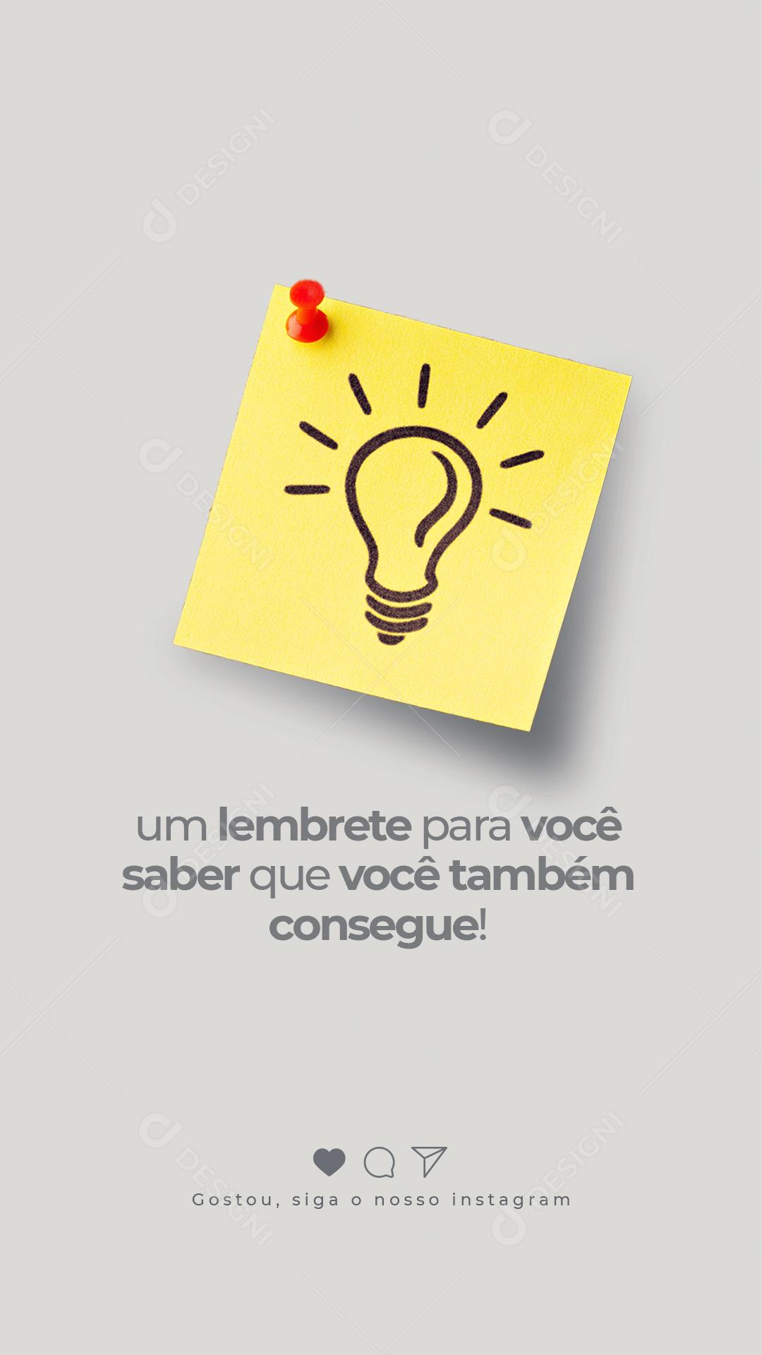 Social Media Story Motivacional  Um Lembrete Para Você PSD Editável