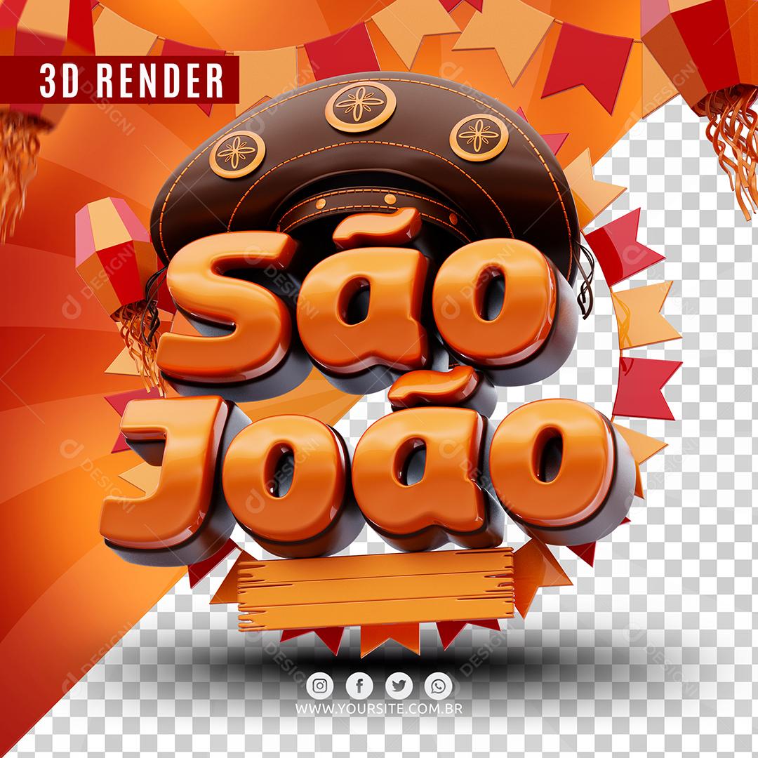 São João Selo 3D Para Composição PSD