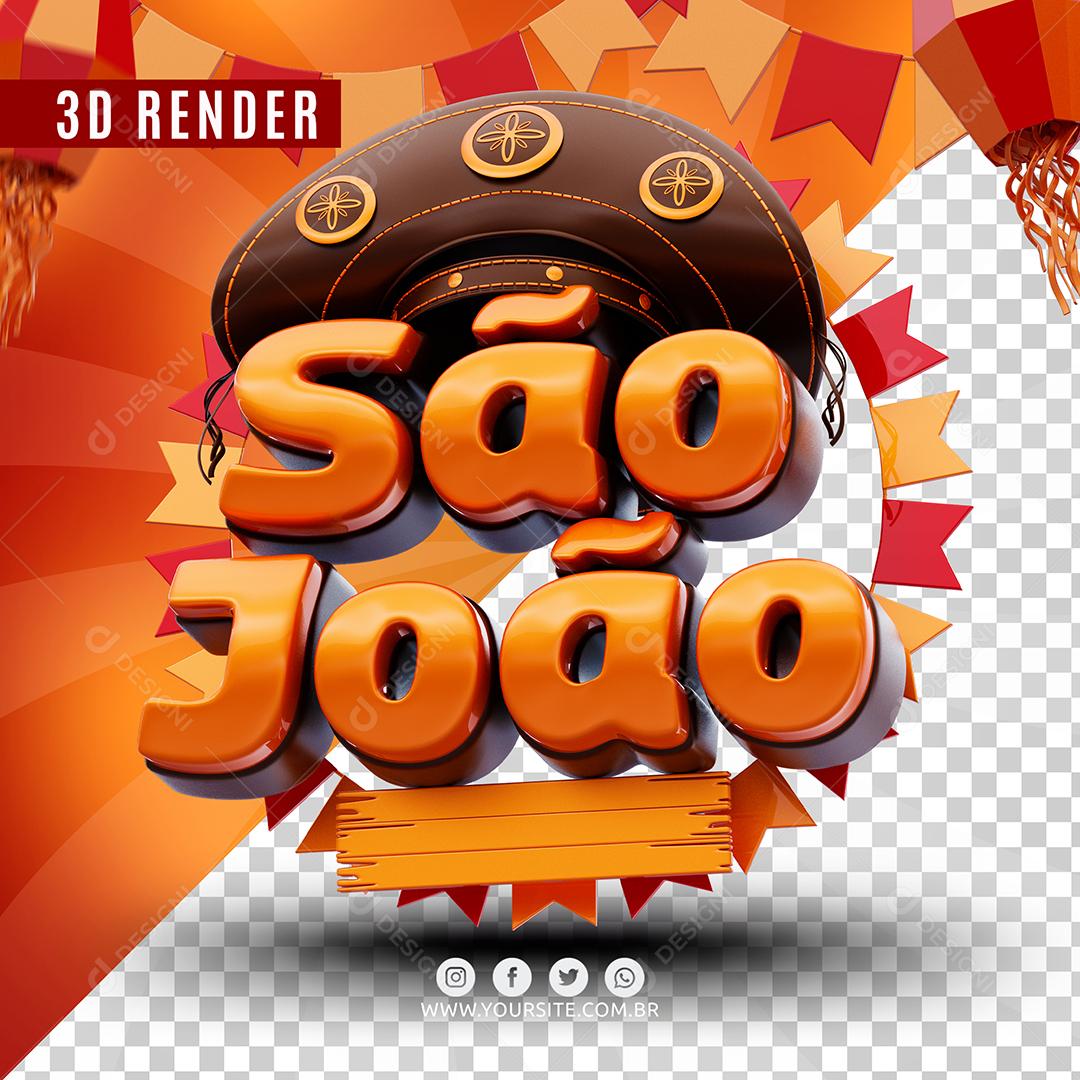 São João Selo 3D Para Composição PSD