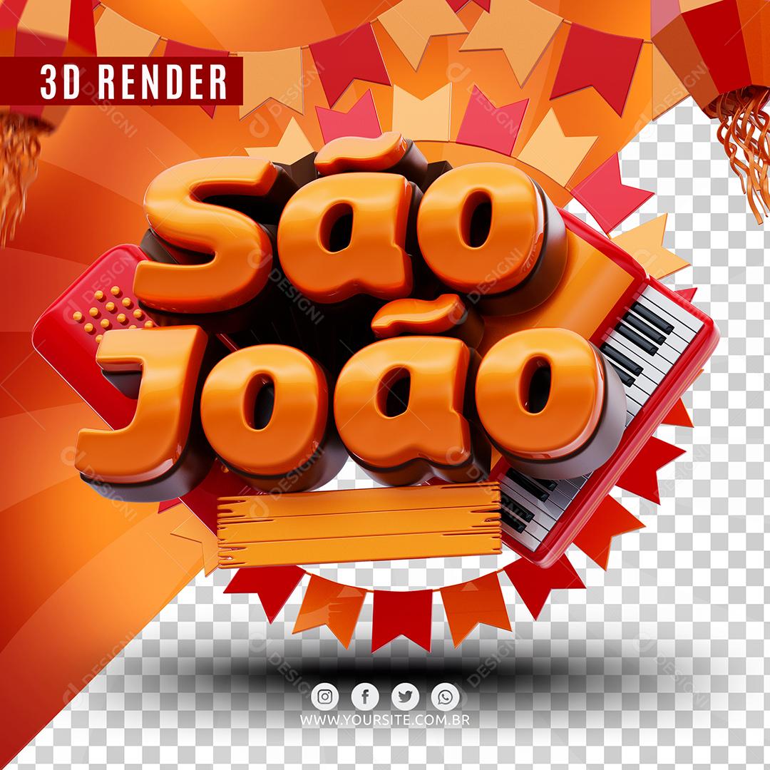 São João Selo 3D Para Composição PSD