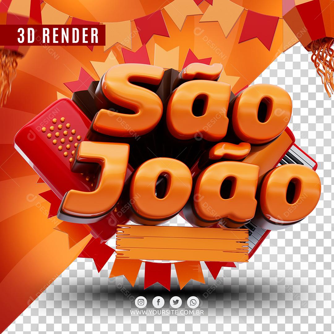 São João Selo 3D Para Composição PSD