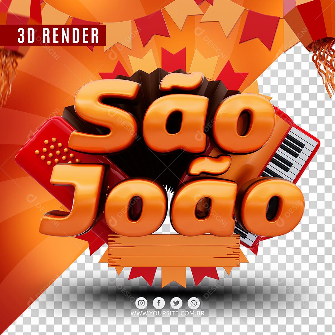 São João Selo 3D Para Composição PSD