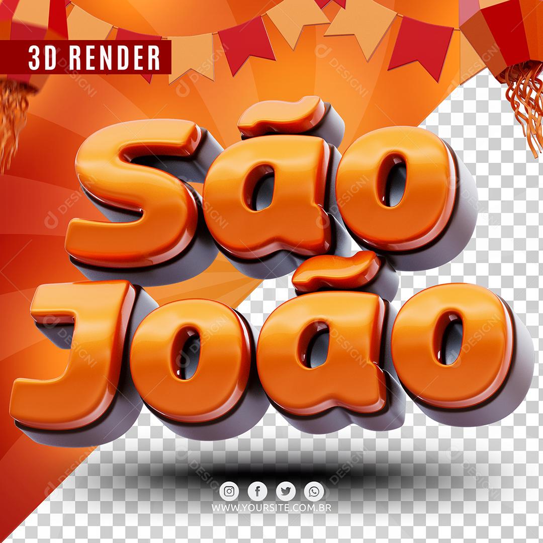 Texto 3D São João Para Composição PSD