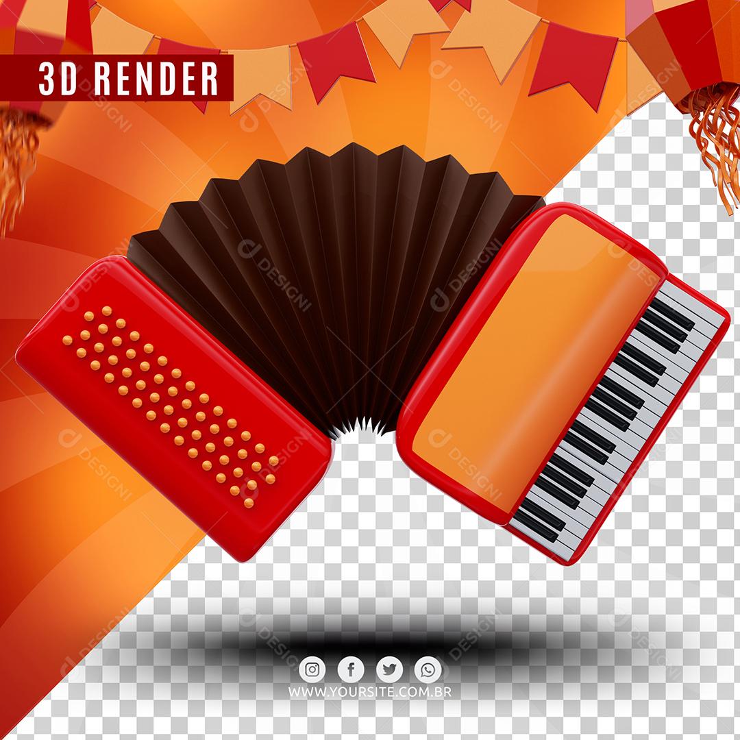 Sanfona Elemento 3D Para Composição PSD