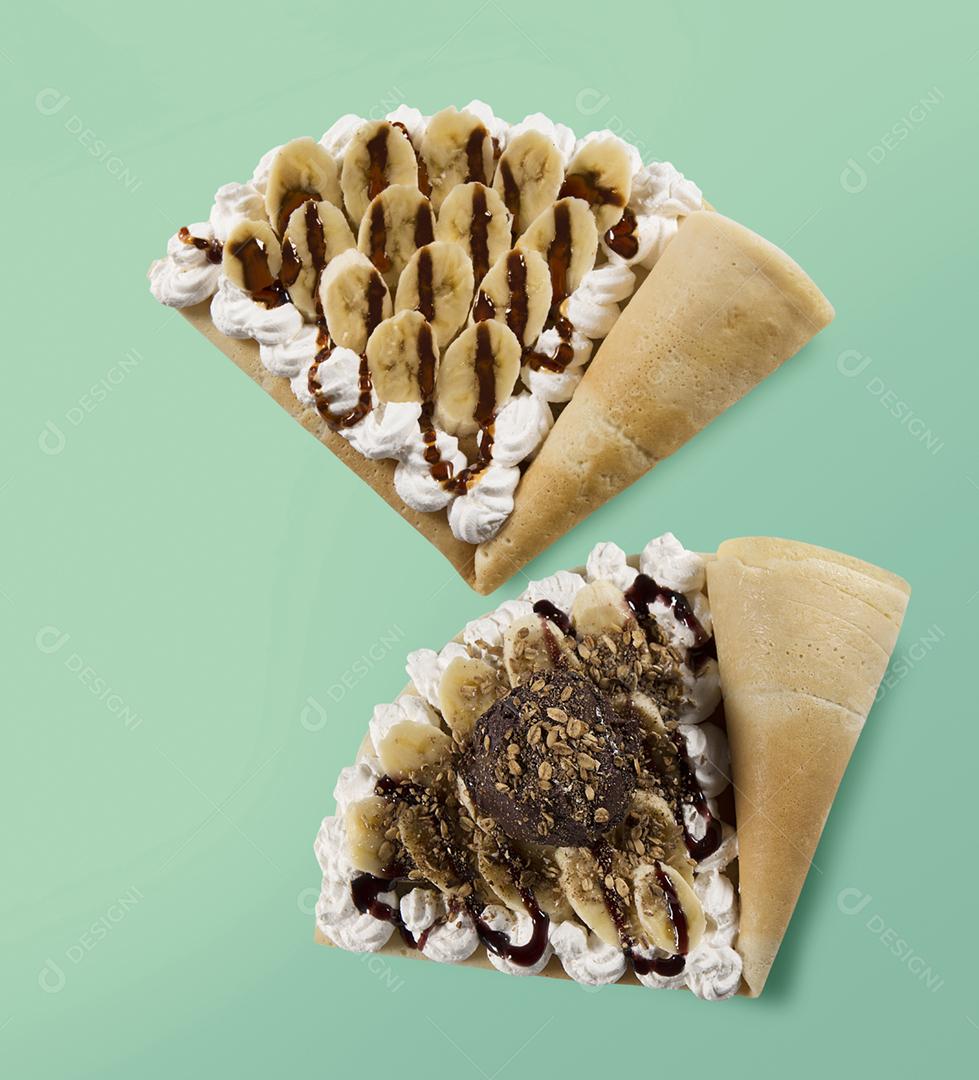 crepe de banana com sorvete