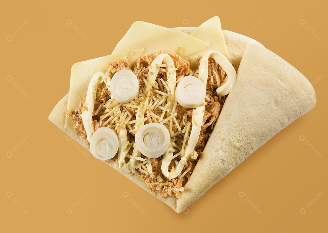 crepe de frango com palmito