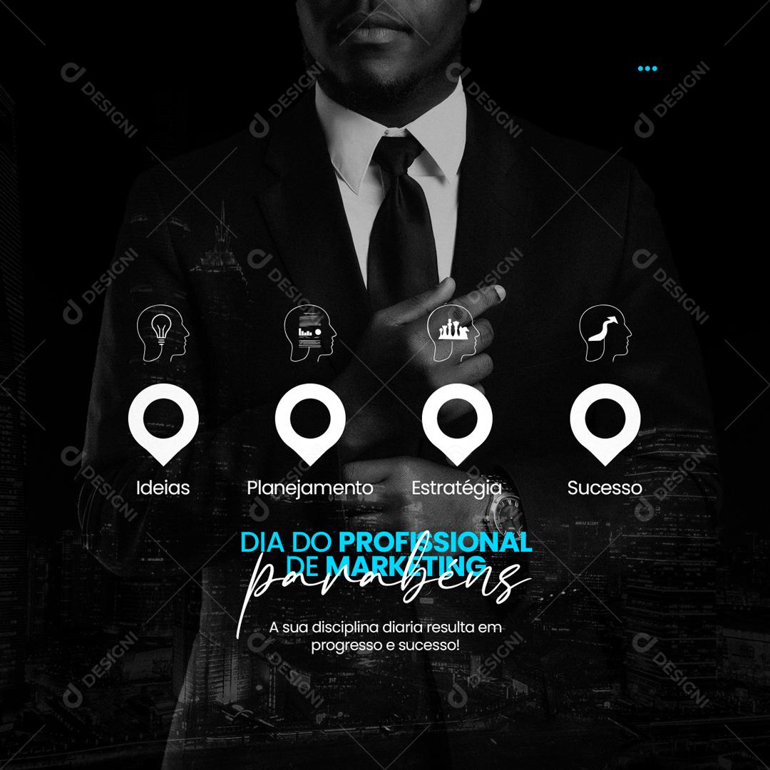 Social Media Dia do Profissional de Marketing Social Media PSD Editável