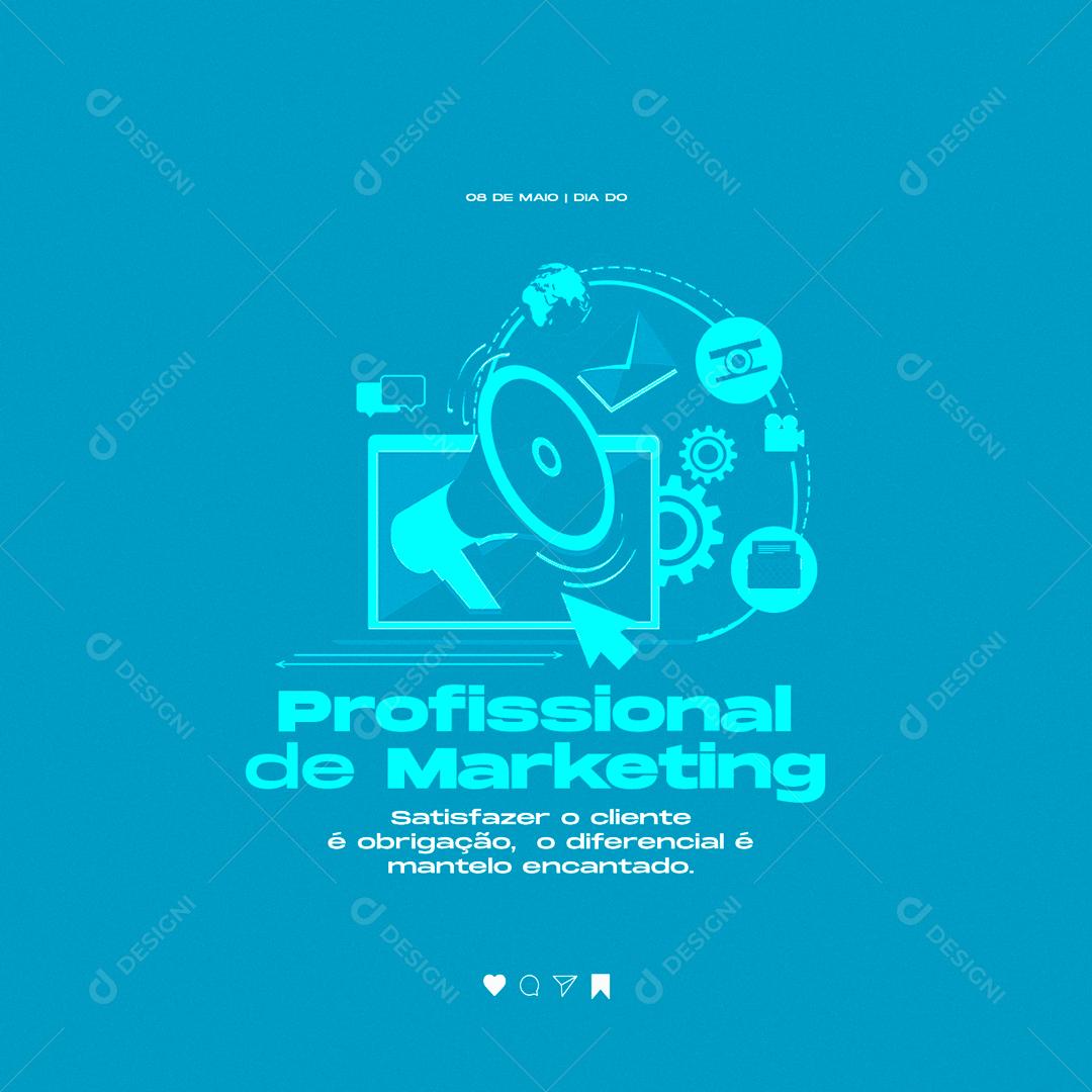 Social Media Dia do Profissional de Marketing Satisfazer o Cliente PSD Editável