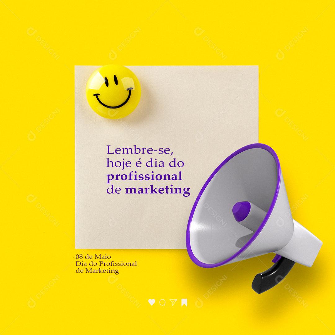 Social Media Dia do Profissional de Marketing 08 de Maio PSD Editável
