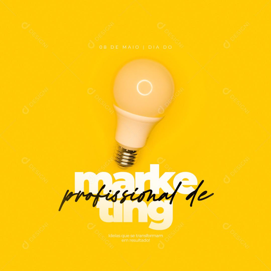 Social Media Dia do Profissional de Marketing Ideias Que se Transformam PSD Editável