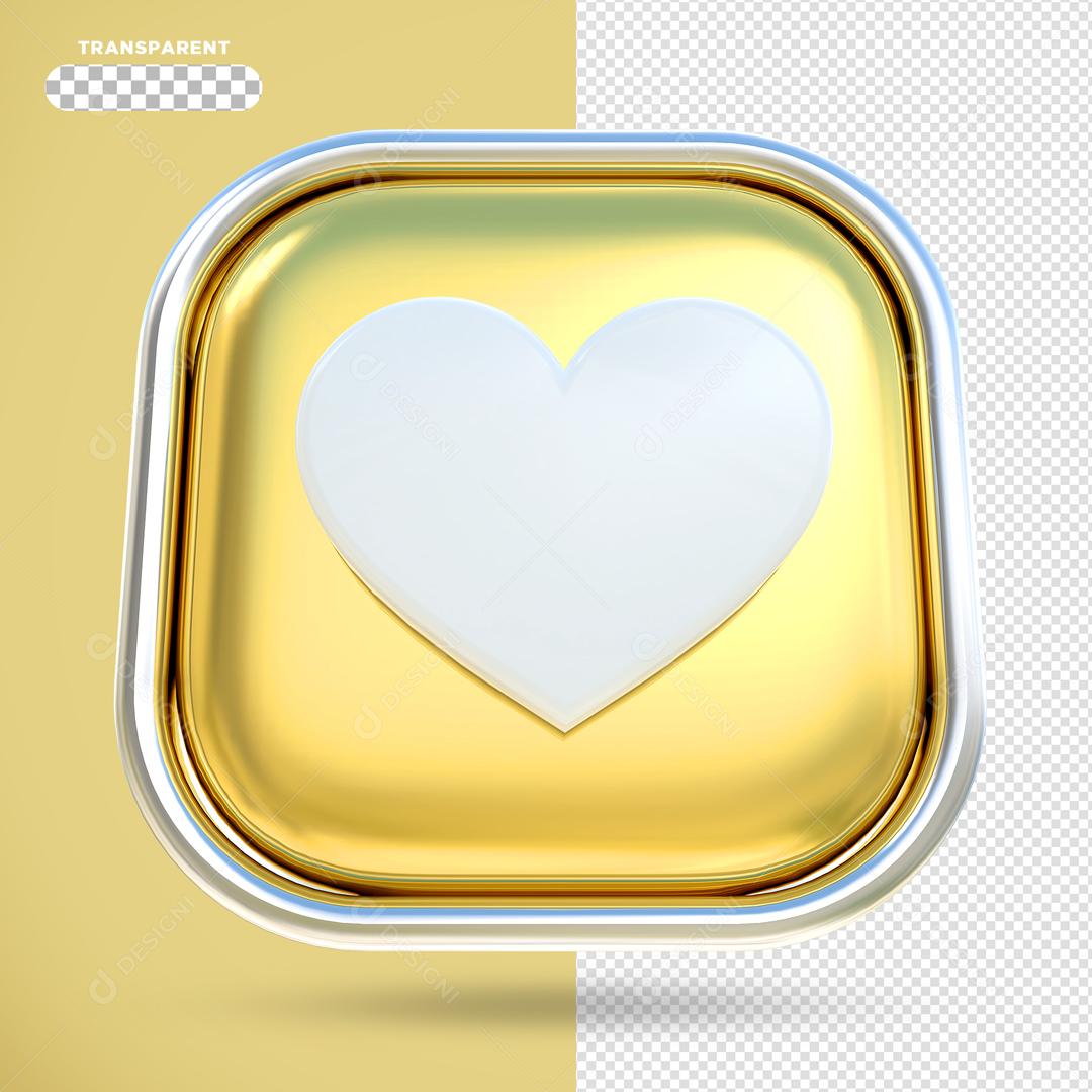 Like de Coração Elemento 3D Para Composição PSD