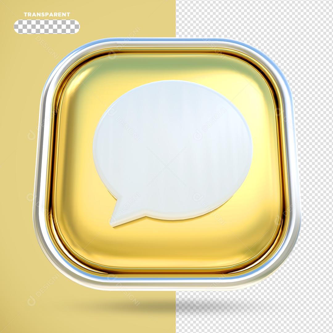 Caixa de Mensagem 3D Elemento Para Composição PSD