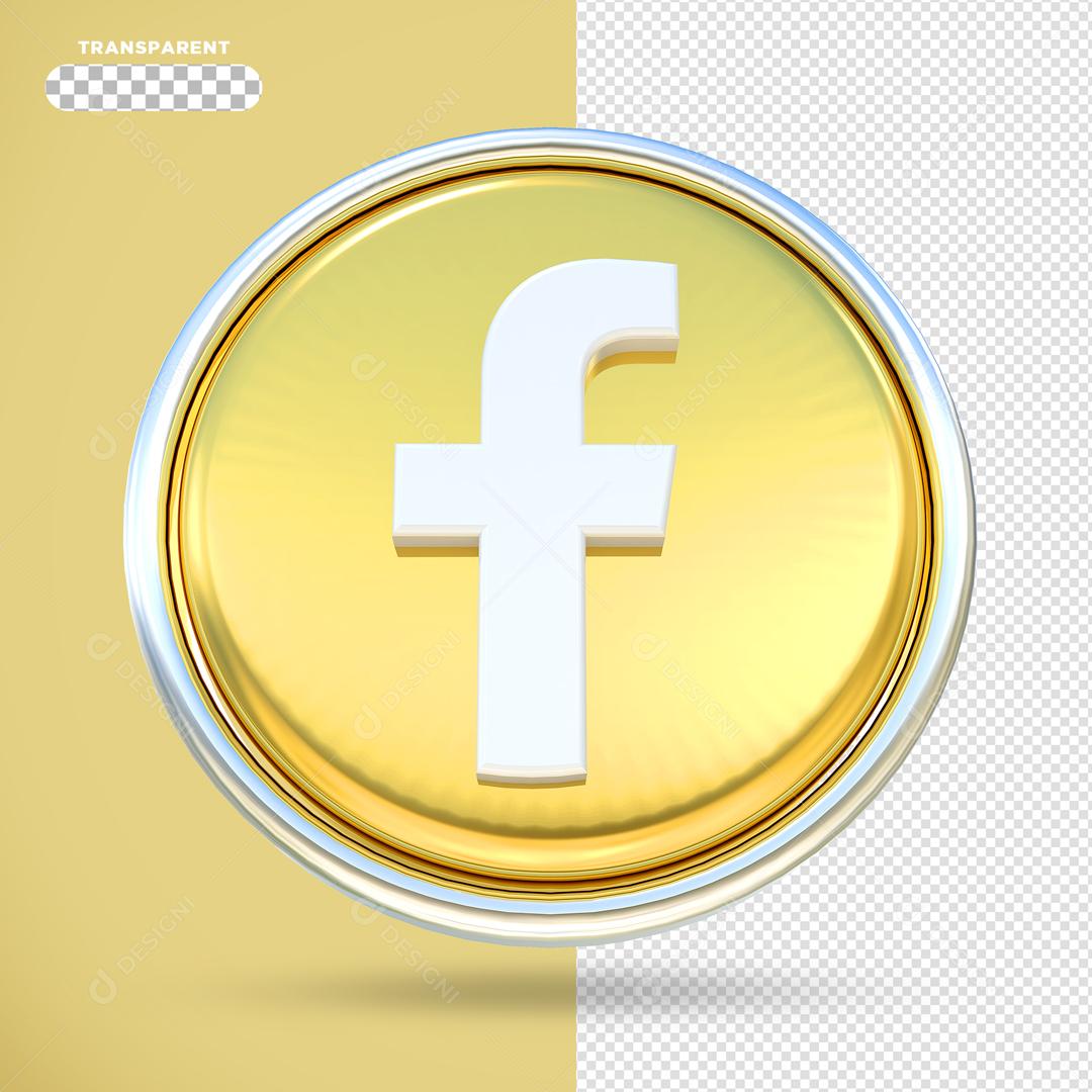 Facebook 3D Elemento Para Composição PSD