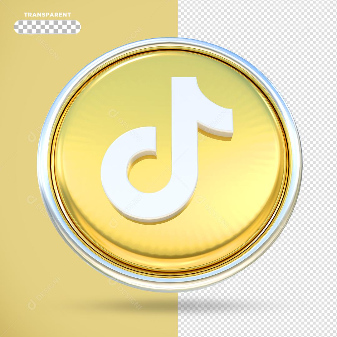 Tiktok 3D Elemento Para Composição PSD