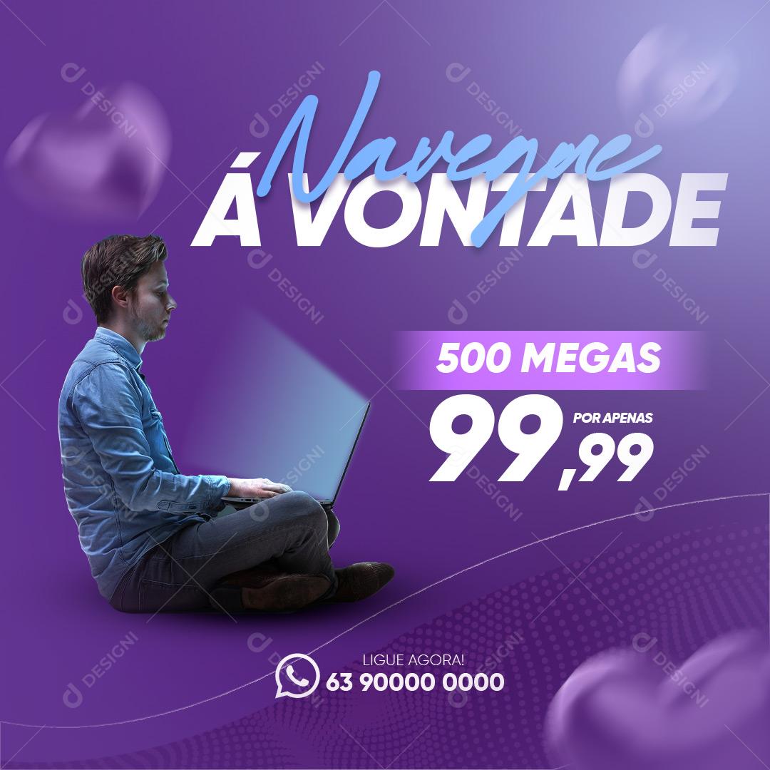 Social Media Provedor de Internet Conexão Para Toda Família Social Media PSD Editável