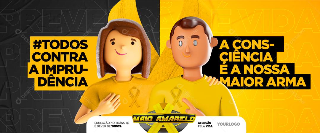 A Consequência é A Nossa Maior Arma Maio Amarelo Social Media PSD Editável