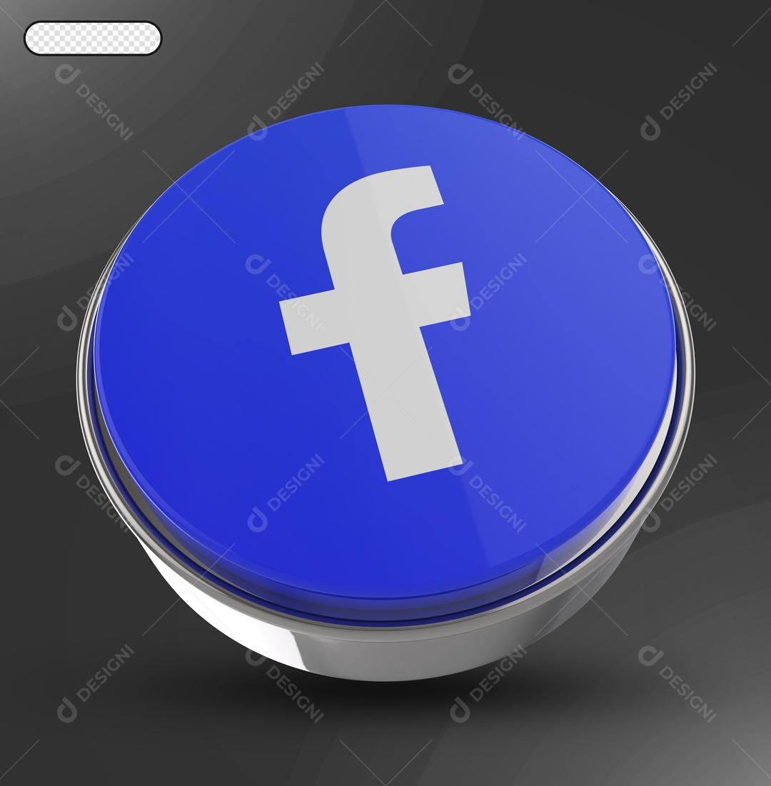 Ícone 3D Facebook Elemento Para Composição PSD