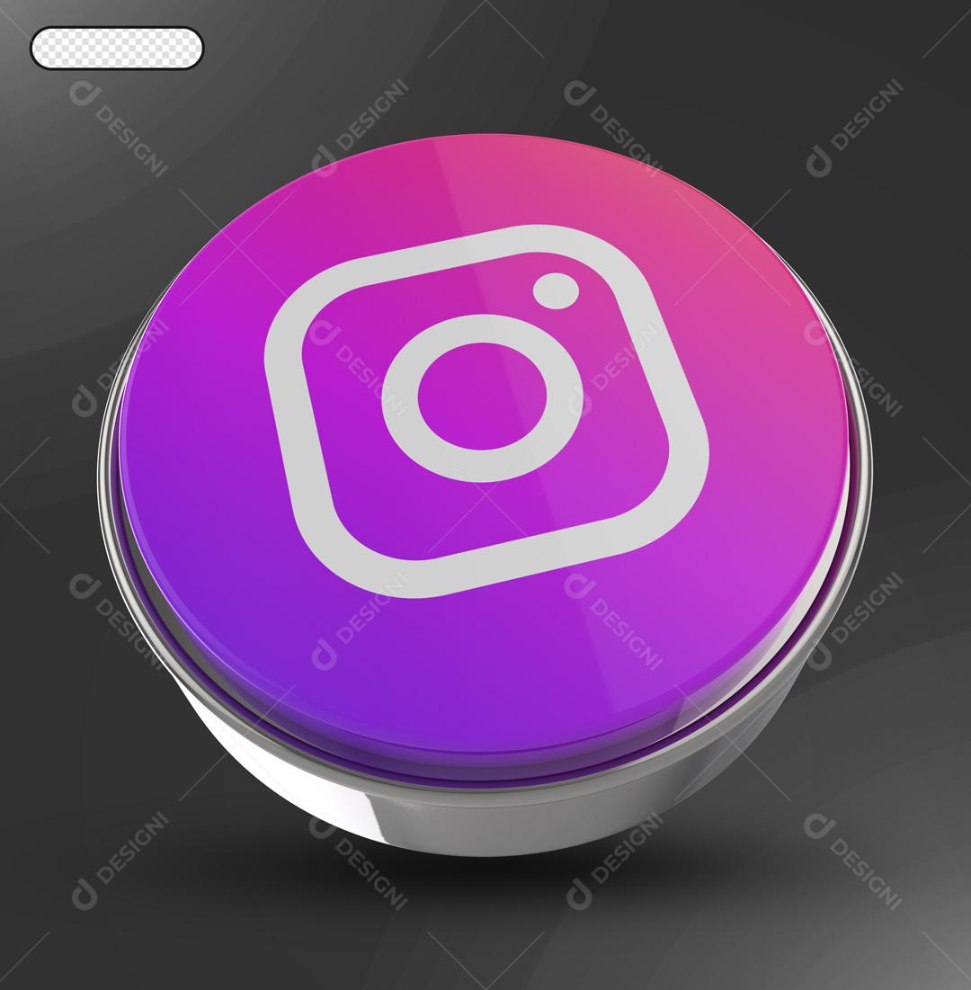 Ícone 3D Instagram Elemento Para Composição PSD
