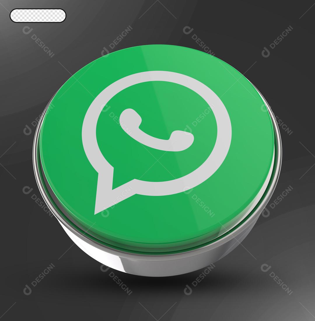 Ícone 3D Whatsapp Elemento Para Composição PSD
