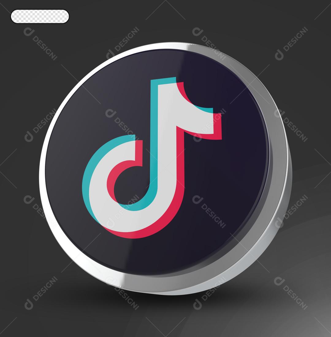 Ícone 3D Tiktok Elemento Para Composição PSD