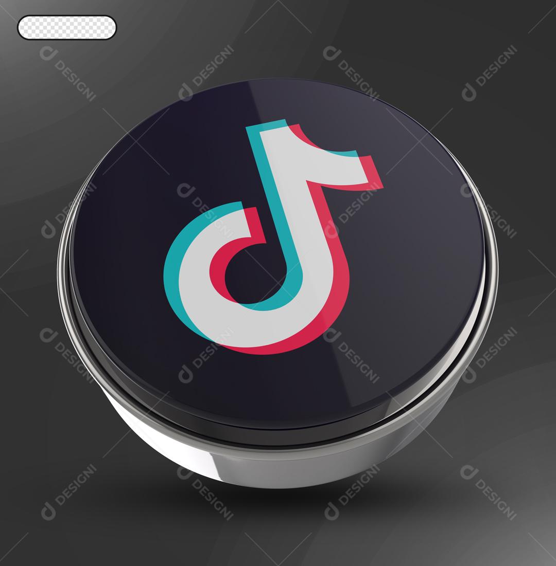 Ícone 3D Tiktok Para Composição PSD