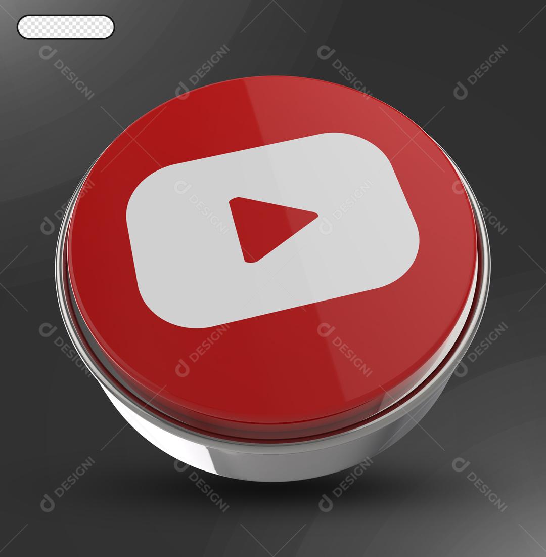 Ícone 3D Youtube Elemento Para Composição PSD