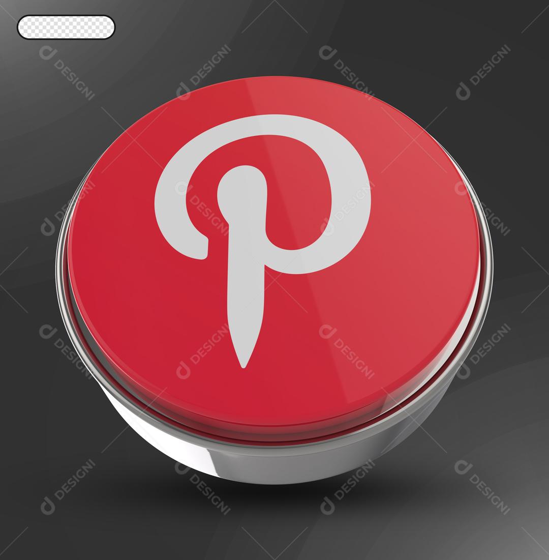 Ícone 3D Pinterest Elemento Para Composição PSD