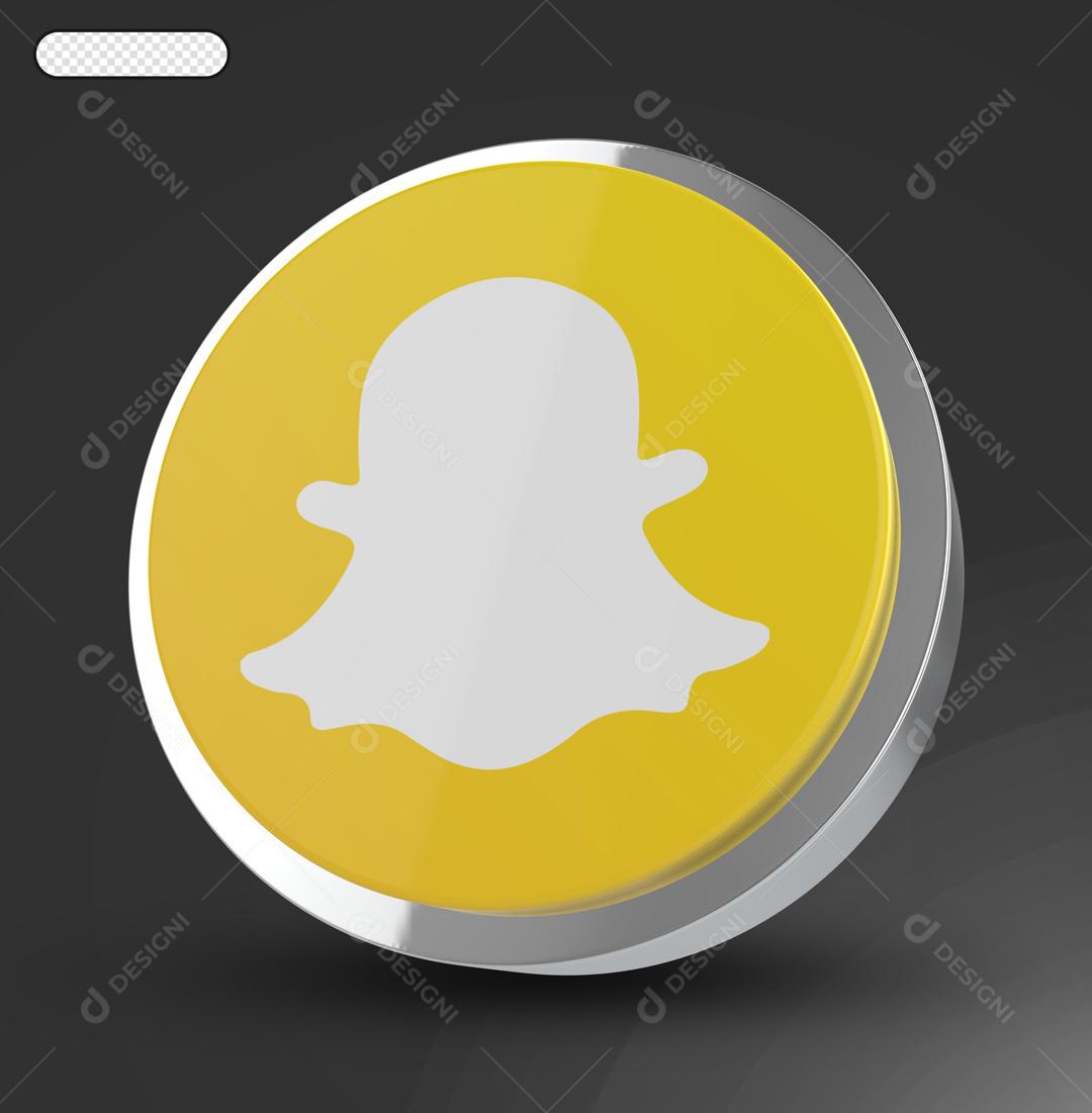 Ícone 3D Snapchat Elemento Para Composição PSD