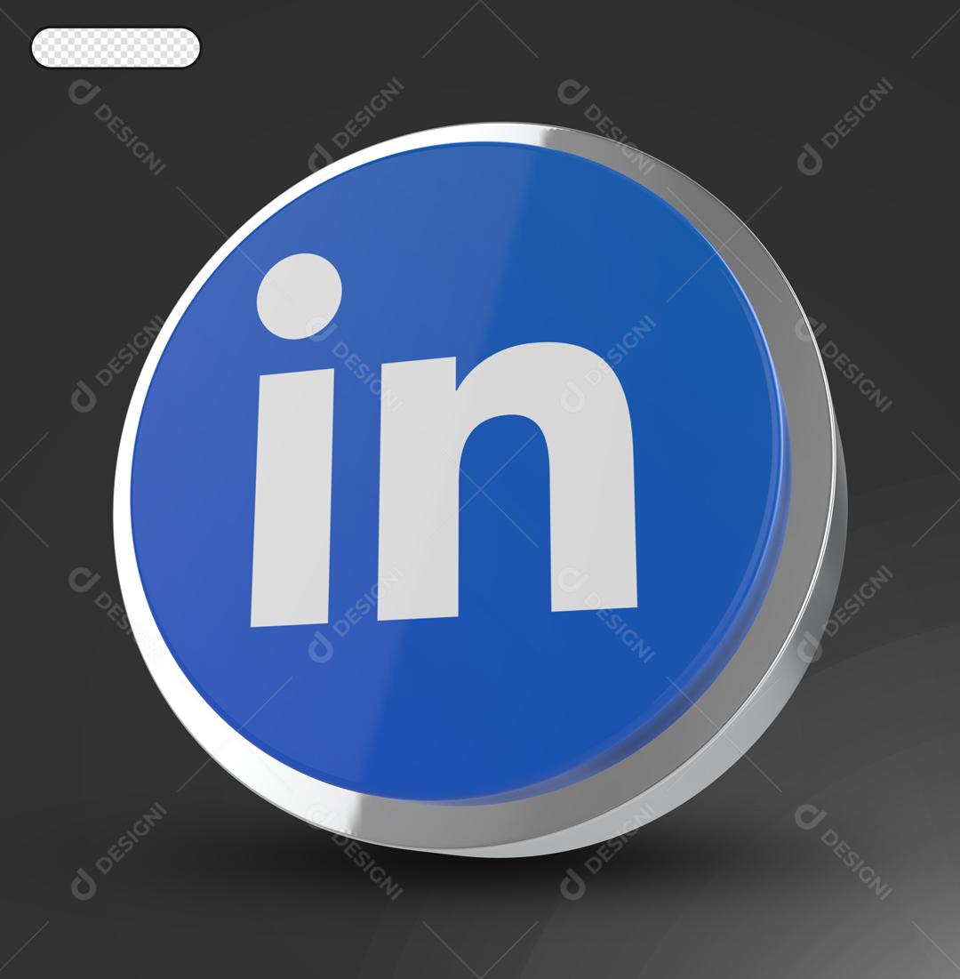 Ícone 3D Linkedin Elemento Para Composição PSD