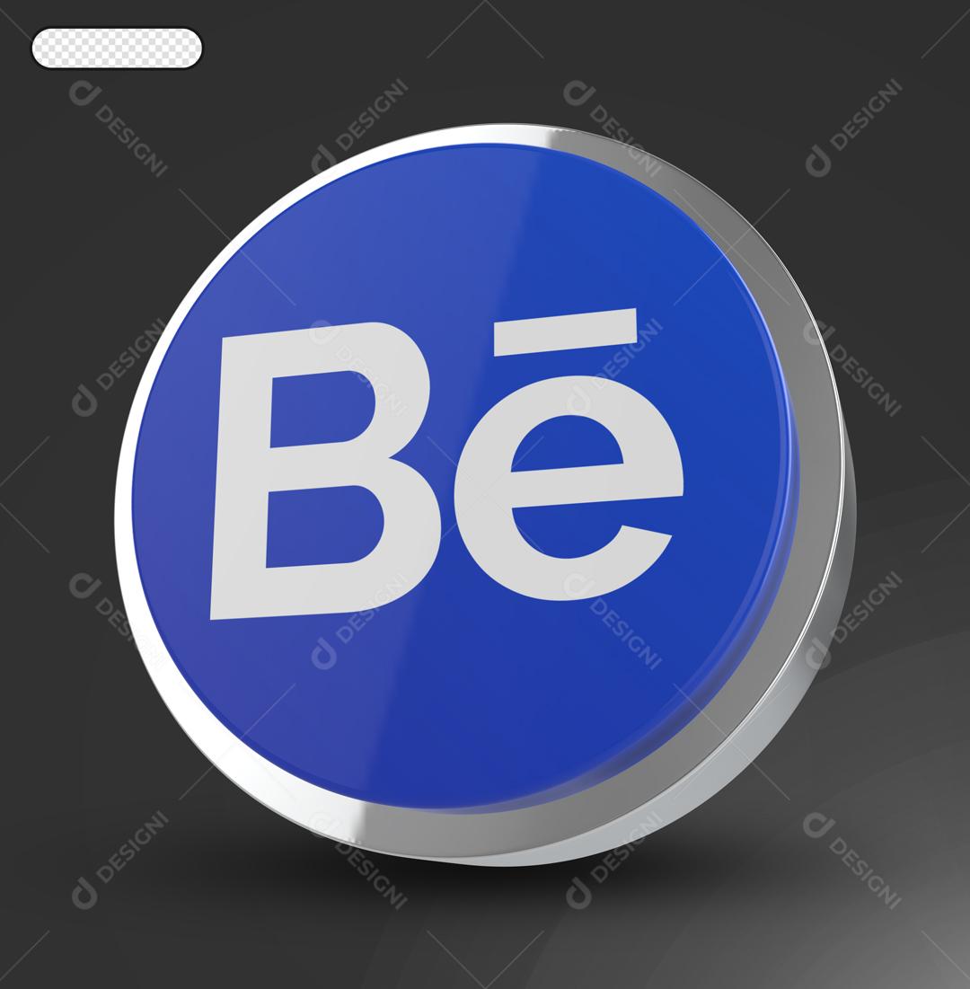 Ícone 3D Behance Para Composição PSD
