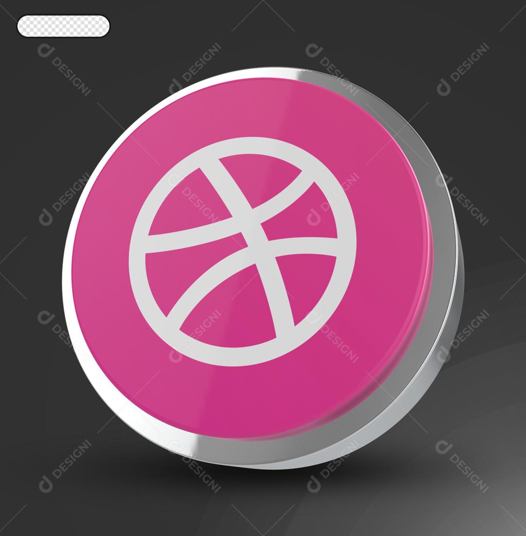 Dribbble Ícone 3D Elemento Para Composição PSD