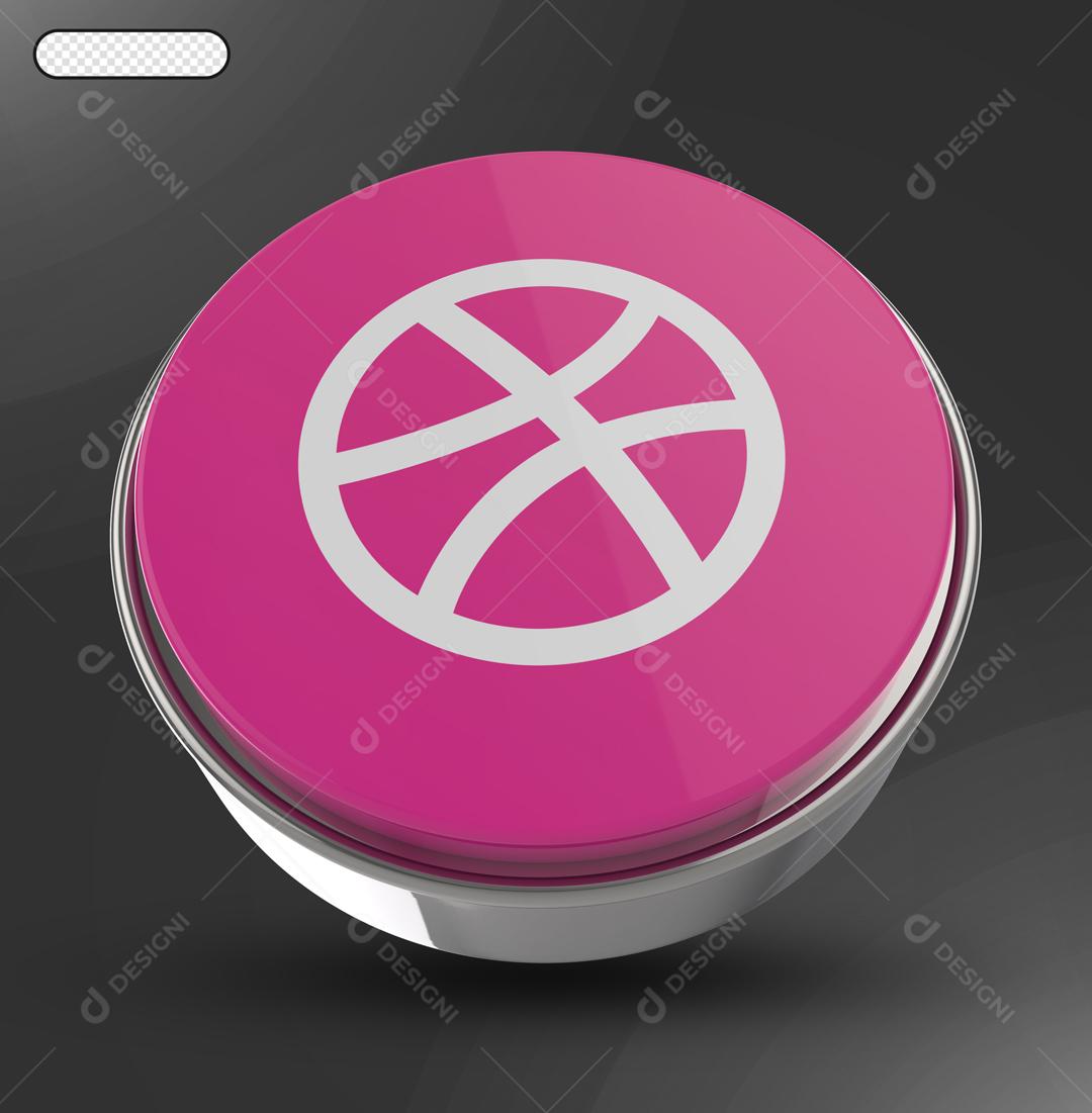 Ícone Dribbble Elemento 3D Para Composição PSD