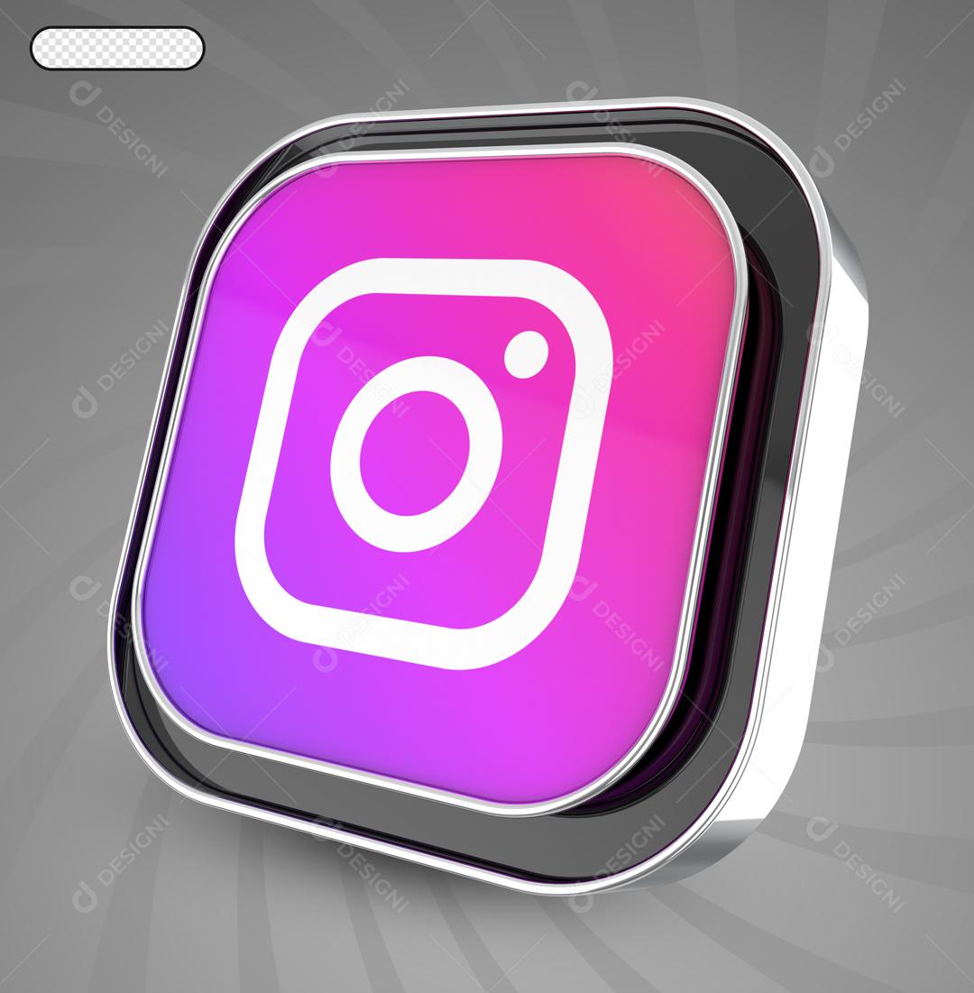 Elemento 3D Instagram Para Composição PSD