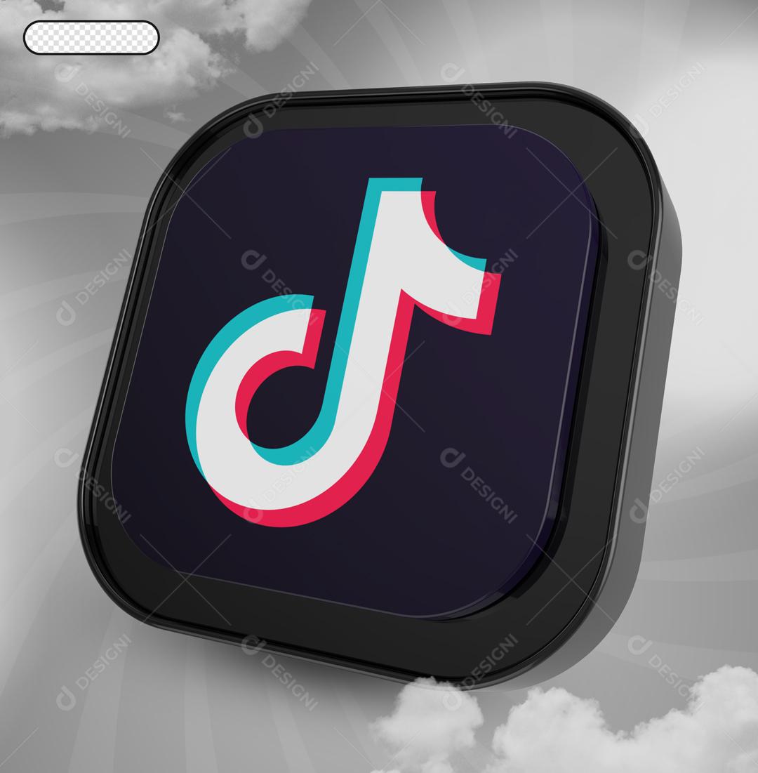 Tiktok 3D Elemento Para Composição PSD