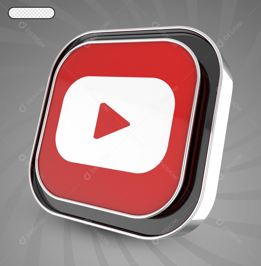 Elemento 3D Youtube Para Composição PSD