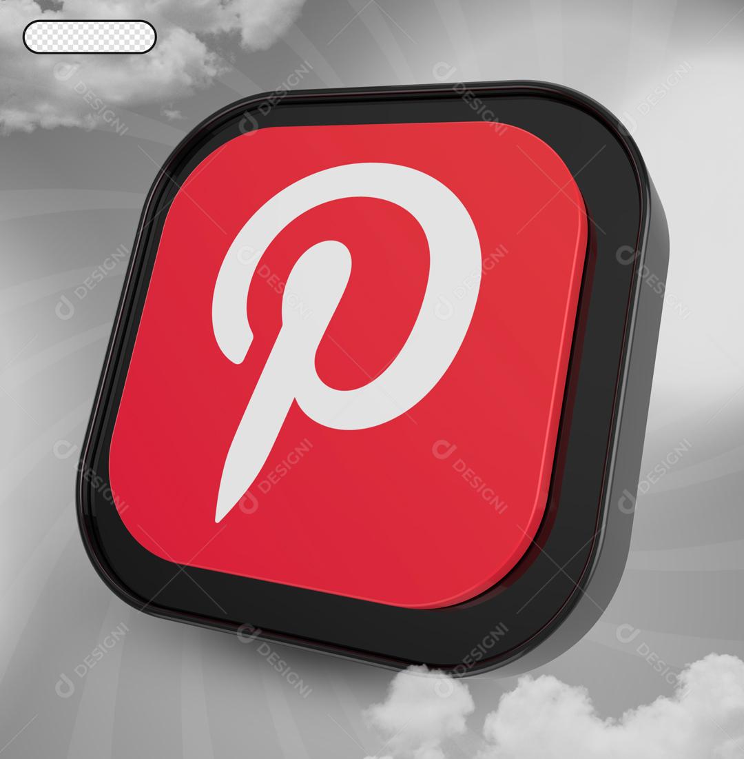 Pinterest 3D Elemento Para Composição PSD