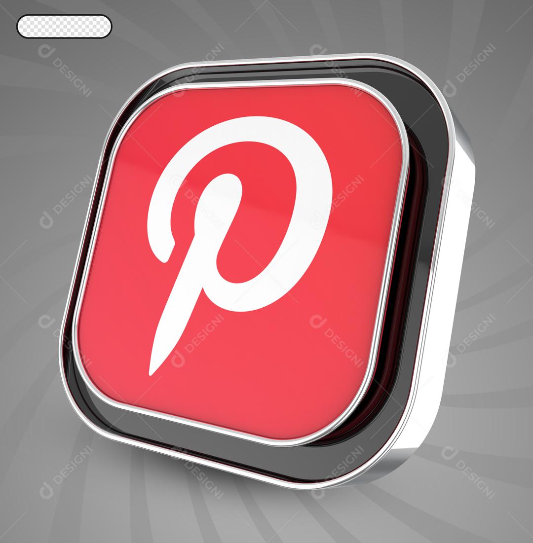 Elemento 3D Pinterest Para Composição PSD