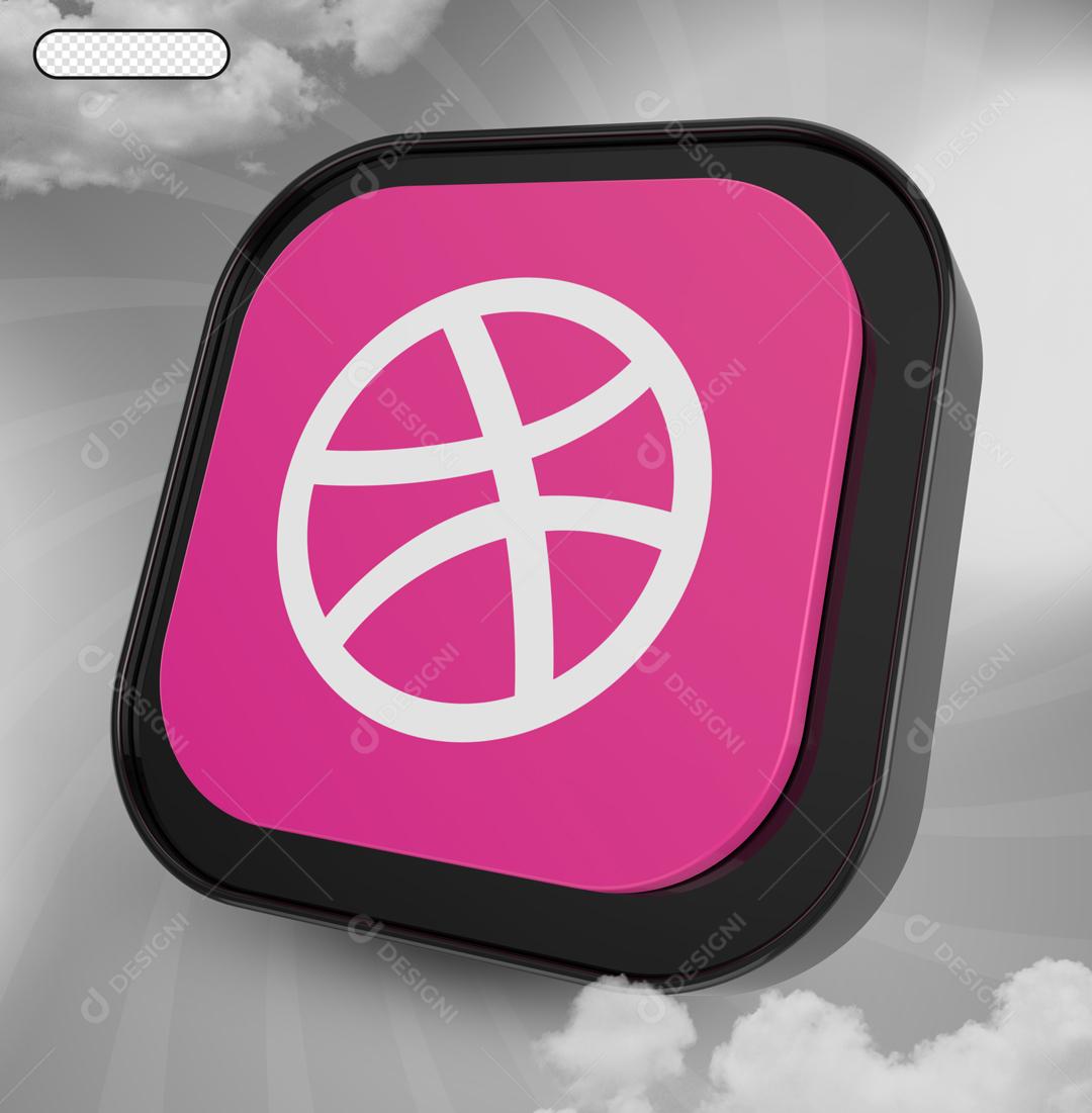 Elemento 3D Dribbble Para Composição PSD