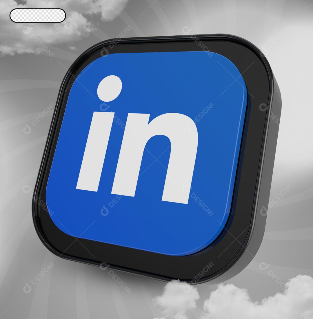 Linkedin 3D Elemento Para Composição PSD