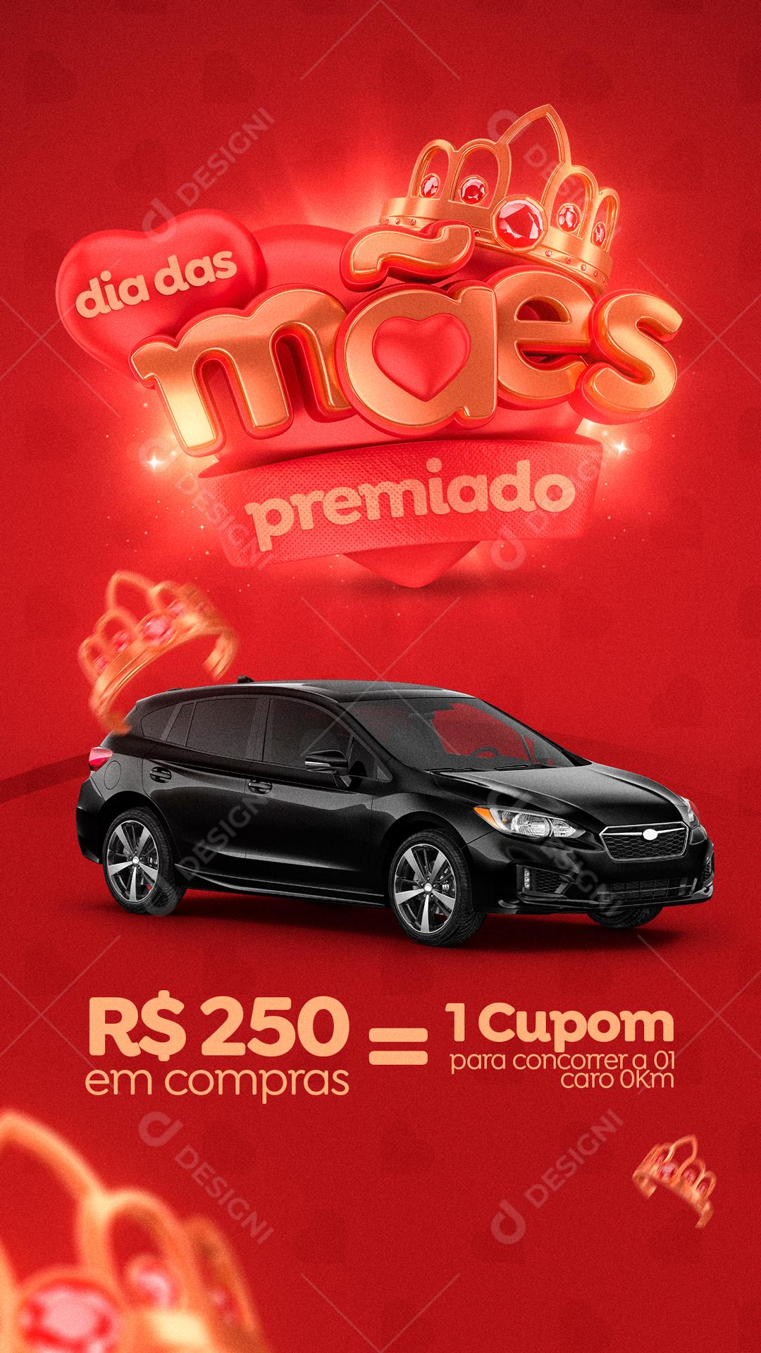 Dia Das Mães Premiado Concorra Data Comemorativa Social Media PSD Editável