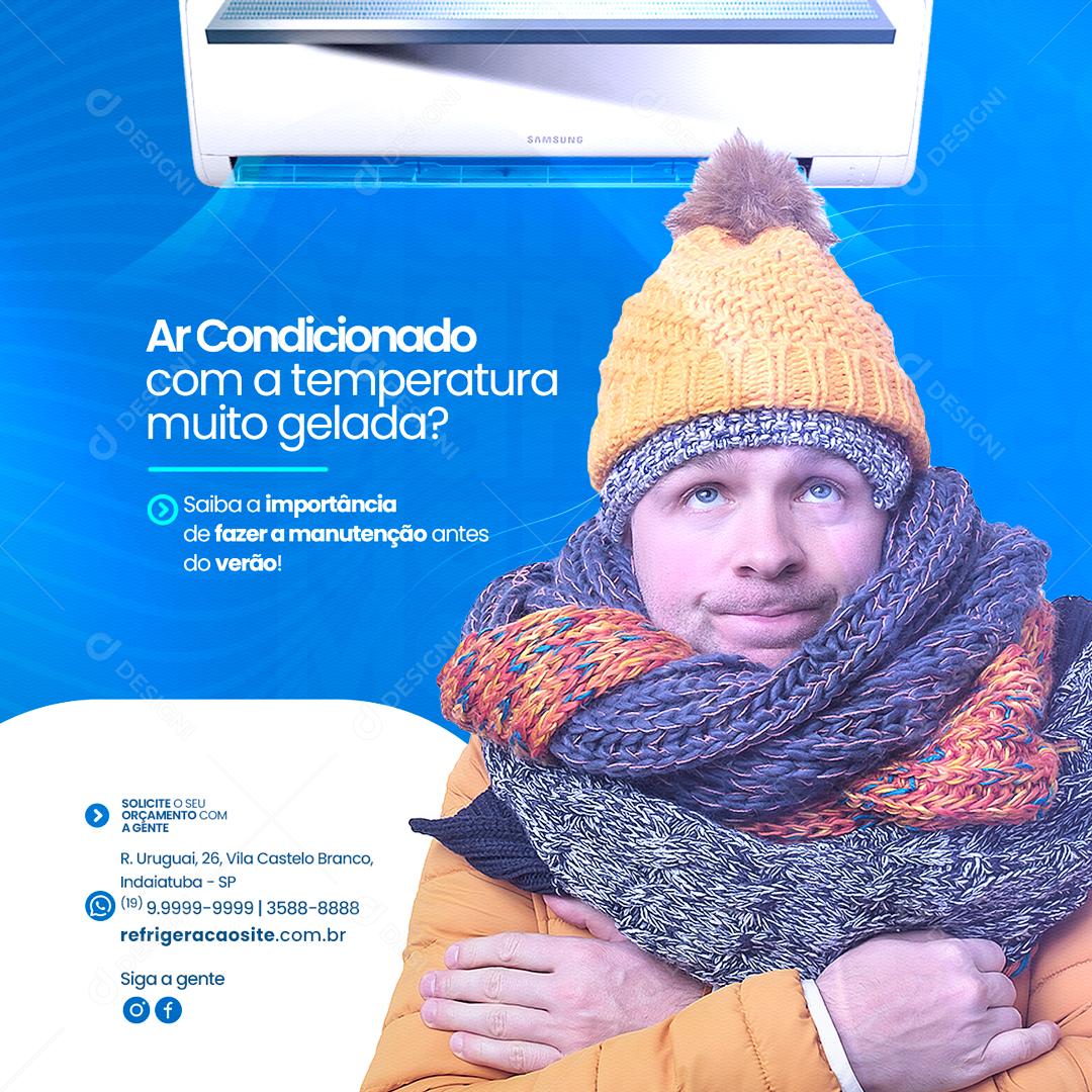 Social Media Ar Condicionado com a Temperatura muito gelada PSD Editável