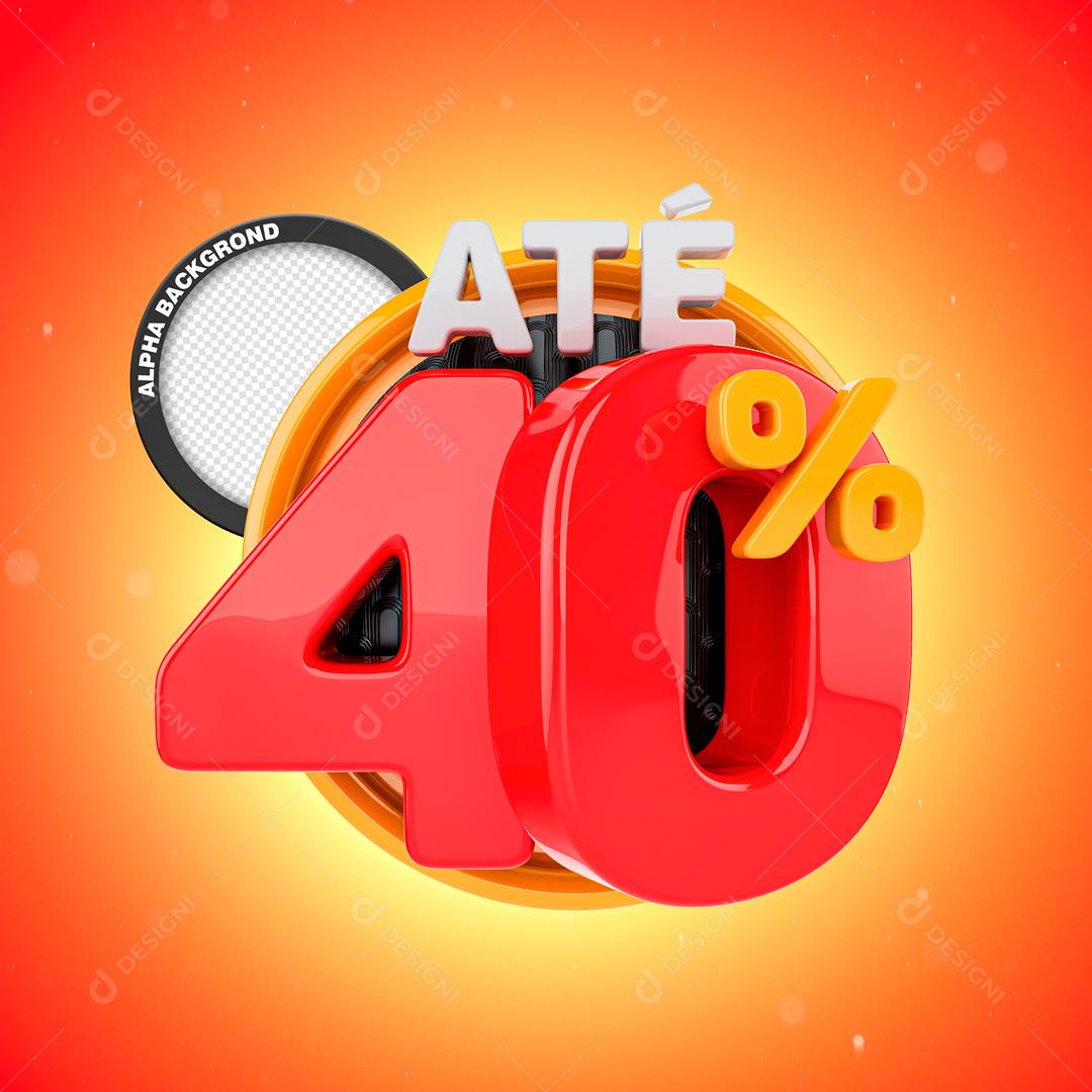 Selo 3D Para Composição Até 40% De Descontos PNG Transparente
