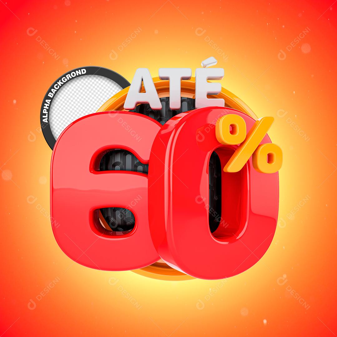 Selo 3D Para Composição Até 60% De Descontos PNG Transparente