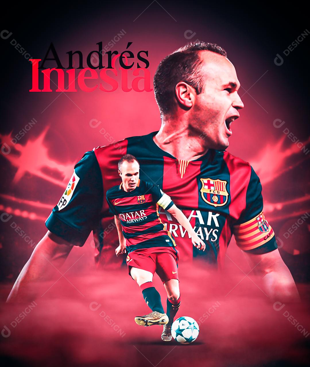 Flyer Jogador De Futebol Proficional Andrés Mesfa Social Media PSD Editável