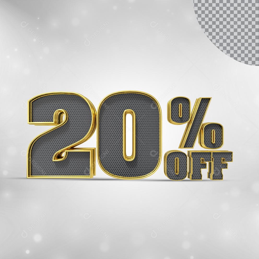 Numero 3D Para Composição % Off PSD Editável