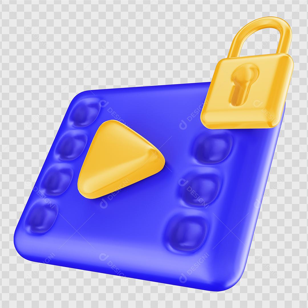 Vídeo 3D Azul Elemento Para Composição PSD