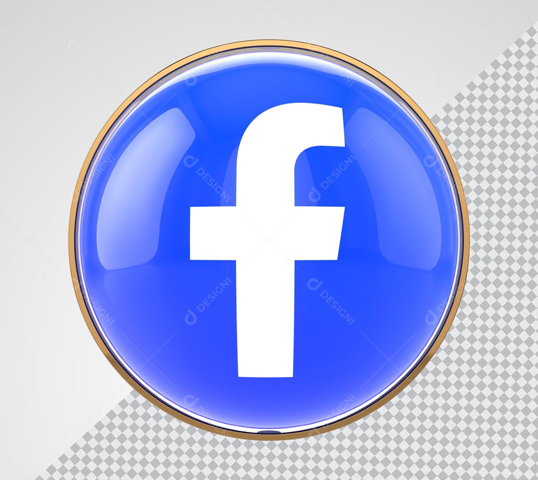 Facebook 3D Ícone Para Composição PSD