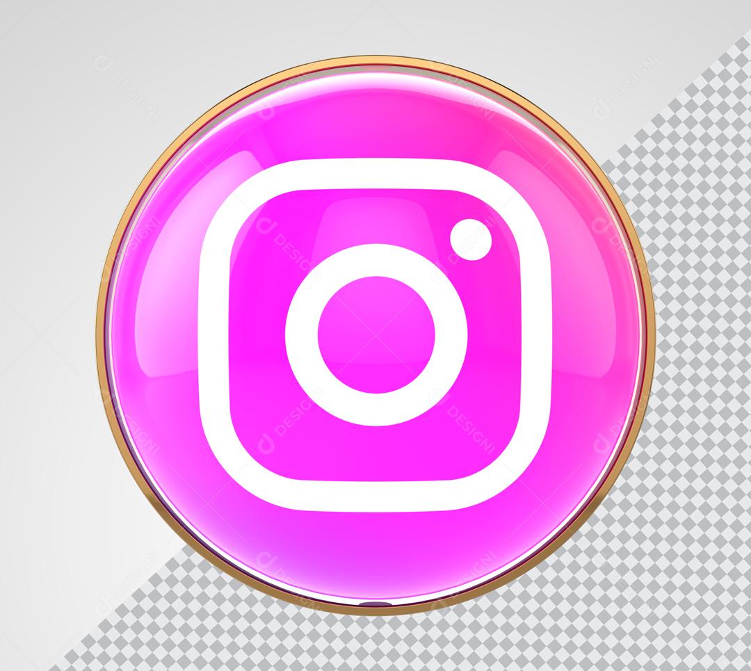 Instagram Ícone 3D Para Composição PSD