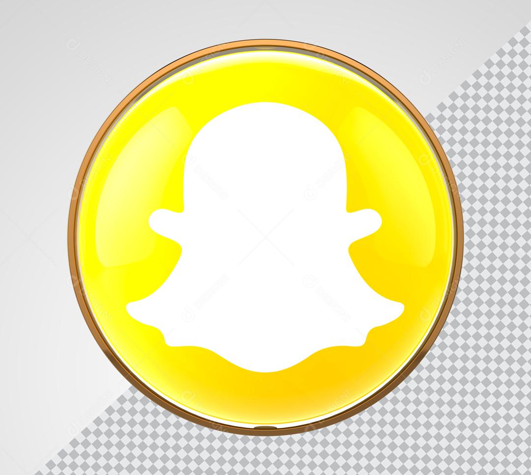 Snapchat Ícone 3D Elemento Para Composição PSD