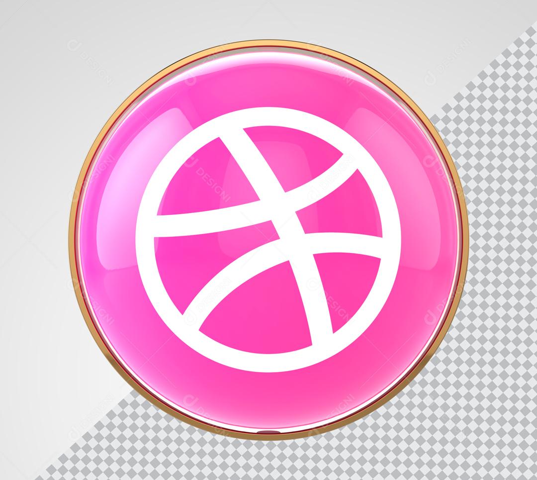 Dribbble Ícone 3D Elemento Para Composição PSD